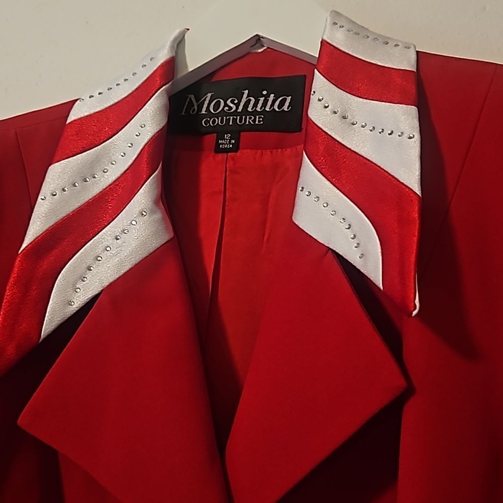 Moshita Couture blazer red 12 - Picture 3 of 8
